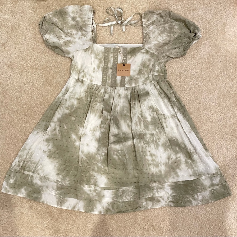 BLU PEPPER GREEN TIE DYE DRESS SZ S NWT
